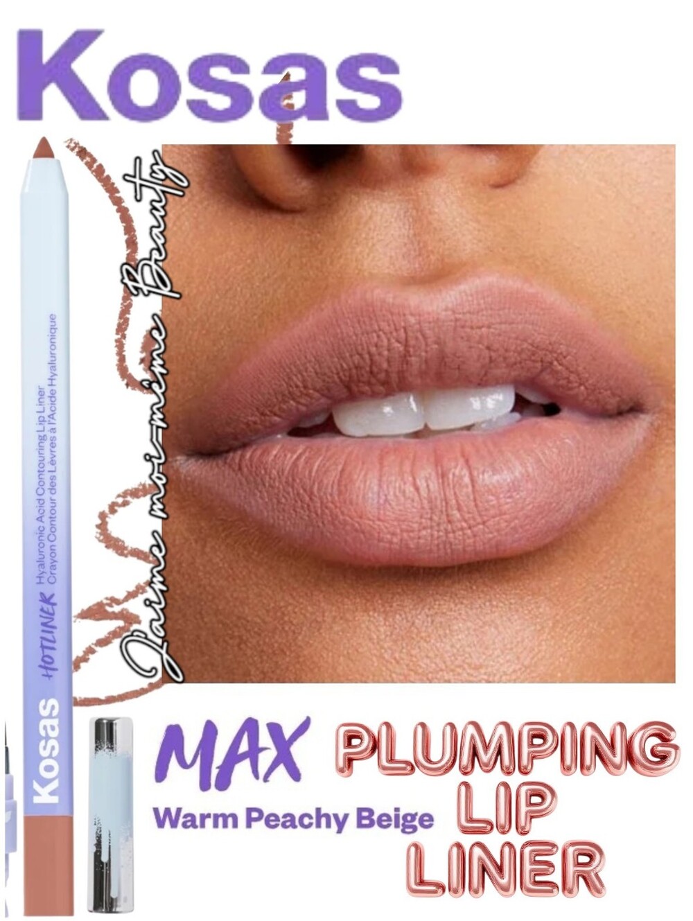 Kosas MAX Plumping Lip Liner- Warm Peachy Beige